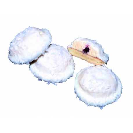 Biscuits with coconut cream, raspberry filling and coconut chips COCONUT 0,9 kg