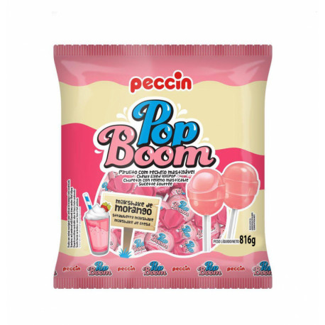 Lollipops POP BOOM MILK STRAWBERRY MILKSHAKE 17g