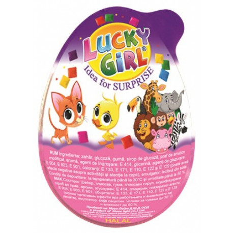 Toy and chewing gum LUCKY GIRL 15g