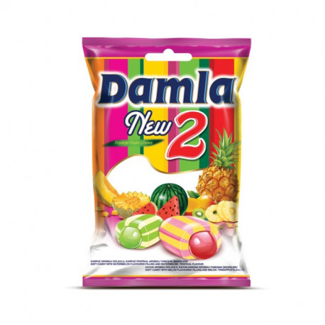 Chewable tropical fruit flavored candies DAMLA NEW 1kg