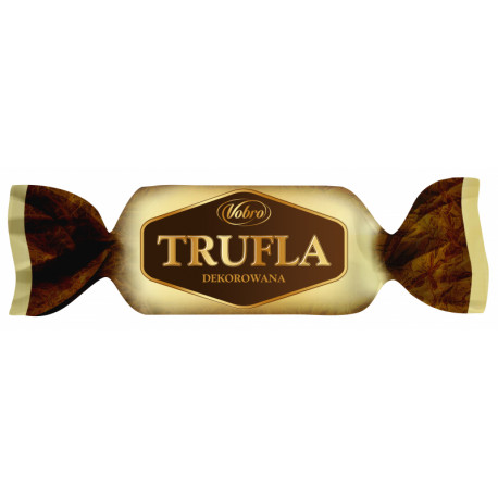 Truffle sweets in chocolate, decorated with white chocolate TRUFLA 1kg