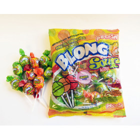 Lollipops with bubble gum on a stick BLONG SOUR 28g