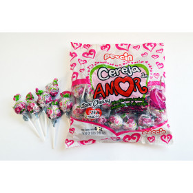 Cherry flavored lollipops LOVE CHERRY 480g