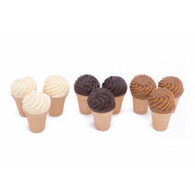 Wafer cup filled with sugar-albumin mass soft marshmallow with glazing BAMBO 35 pcs.