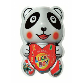 Toy and fruit flavoured gummies in plastic panda PANDA LUCKY BOY 60g