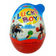 Žaislas ir pieninio šokolado dražė dideliame kiaušinyje LUCKY BOY 35g