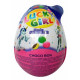 Žaislas ir pieninio šokolado dražė dideliame kiaušinyje LUCKY GIRL 35g