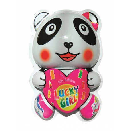 Toy panda and fruit flavoured gummies PANDA LUCKY GIRL 60g