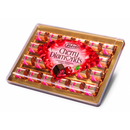 Chocolates with cherry liqueur CHERRY DIAMONDS 280g.