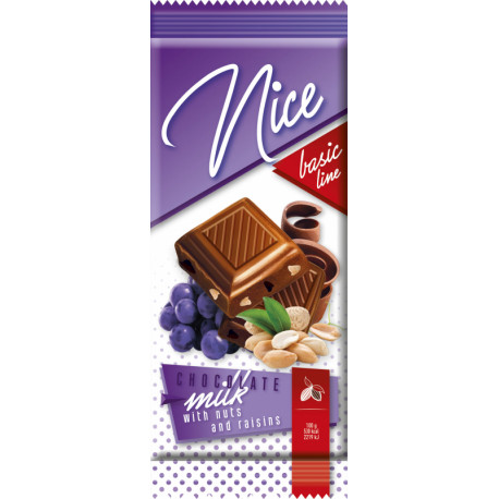 Milk chocolate with peanuts and raisins NICE 80g