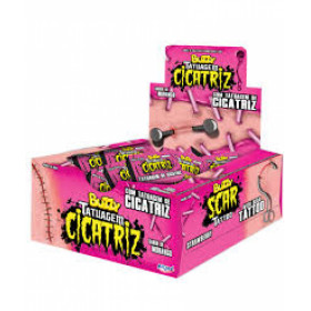 Strawberry flavour bubble gum BUZZY CICATRIZ MORANGO 3g