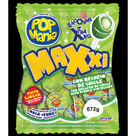 Lollipop POP MANIA MAXXI GREEN APPLE 28g