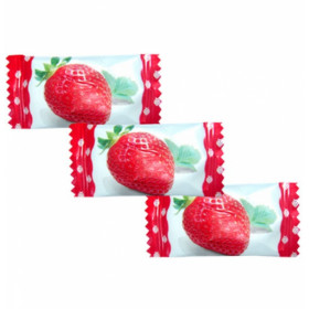 Karameliniai saldainiai su braškių skonio įdaru FILLED STRAWBERRY CANDIES 1kg