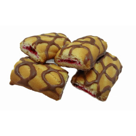 Biscuits with strawberry filling partially coated with milk-cocoa mousse MOZAIKA 1.8 kg