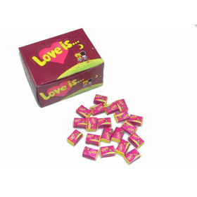 Cherry and lemon flavored chewing gum LOVE IS 4.2g.