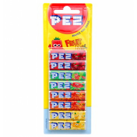 Candy fruit-flavored sugar confectionery pastilles PEZ RECHARGE 68gX8