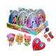 Plastic egg with lollipop, cheing candy, bubble gum and toy FASHION GIRL PLASTIC EGG  20g