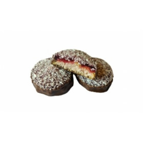 Coconut biscuits with blueberry filling 29% partially glazed with chocolate glaze KOKOSKI JAGODOWE 2.2 kg