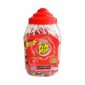 Lollipops PIN POP STRAWBERRY 18g
