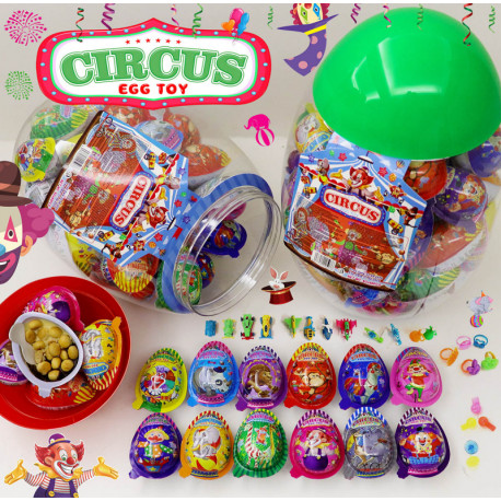 Plastic egg with surprise CIRCUS EGG TOY 8g