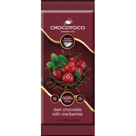 Dark chocolate with cranberries CRANBERRIES 100g