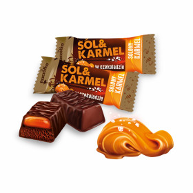 Cocoa candies with salted caramel in chocolate SALT AND CARAMEL 1kg
