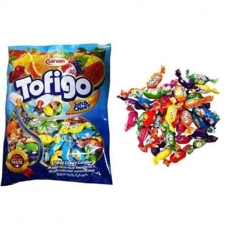 Chewing candies with various flavors TOFIGO 1 kg