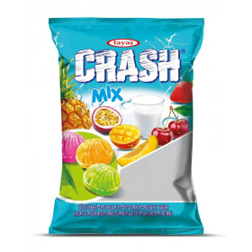  Vaisiniai saldainiai su pieno skonio įdaru CRASH MIX 1kg