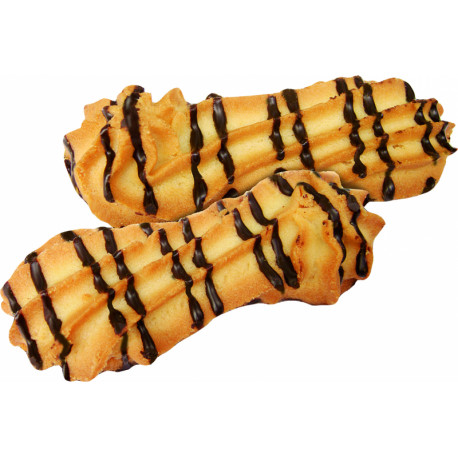 Decorated cookies partly covered with cocoa glaze CONES 1,2 kg