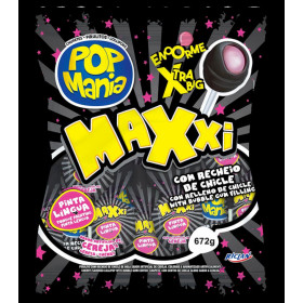 Ledinukai su kramtomaja guma POP MANIA MAXXI CHERRY 672g