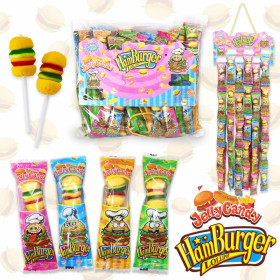 Žele saldainiai STRIP HAMBURGER LOLLIPOPS 10g