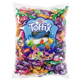Saldainiai su įvairiais vaisių skonio įdarais TOFFIX MIX 1 kg
