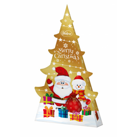 Candies in chocolate with marzipan flavor and orange filling.CHRISTMAS TREE 170 g.