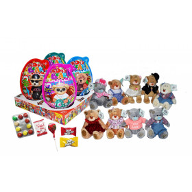 Plastic egg with sweets and toy TEDDY BEAR 50g