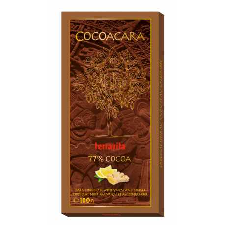 Juodasis šokoladas su yuzu ir imbieru COCOACARA100g