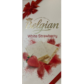 White chocolate with strawberries BELGIAN 100g