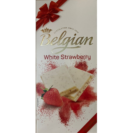 White chocolate with strawberries BELGIAN 100g