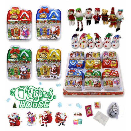 Candy, chocolate cream with biscuit and toy CHRISTMAS HOUSE 21g
