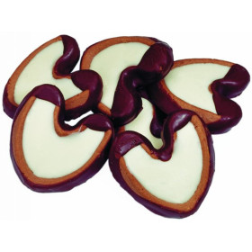 Dekoruoti sausainiai su karamelės skonio kremu, iš dalies dengti kakaviniu glaistu AMORKI 200g
