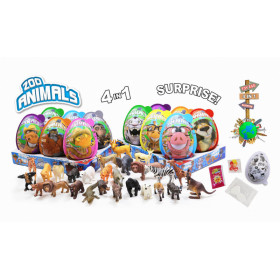 Plastic egg with sweets and toy ZOO 21g