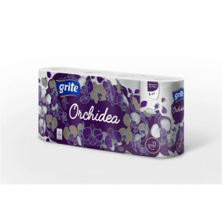 Toilet paper GRITE ORCHIDEA 3 Sl. 8 vnt.