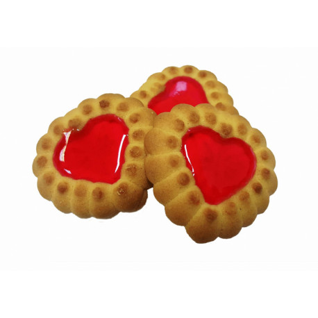 Biscuits with cherry-flavored jelly filling HEARTS 500g