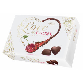 Šokoladiniai saldainiai su vyšniomis mirkytomis alkoholyje LOVE & CHERRY 300g.