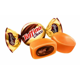 Dairy caramel candy with chocolate cream filling TOFFINO CHOCO 1kg