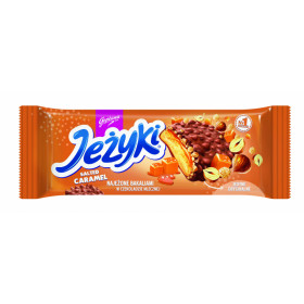 Cookies in milk chocolate with caramel, hazelnuts and rice chips JEZYKI SALTED CARAMEL 140g