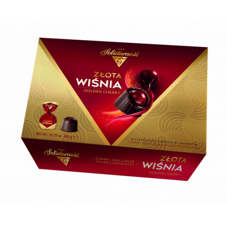 Chocolate candy with cherry and cherry flavour liquer GOLDEN CHERRY 306g