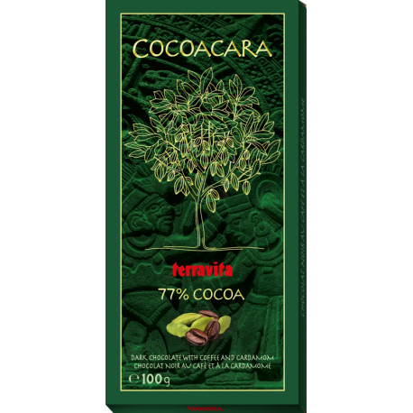 Extra dark chocolate with coffee and cardamom 77% 100 g
