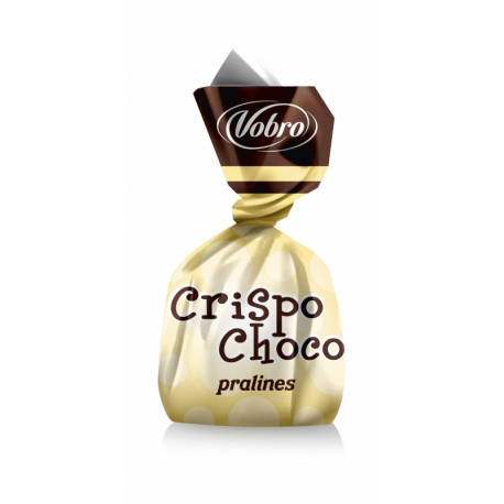 Pieninio šokolado saldainiai su įdaru ir traškučiais CRISPO CHOCO 1kg.