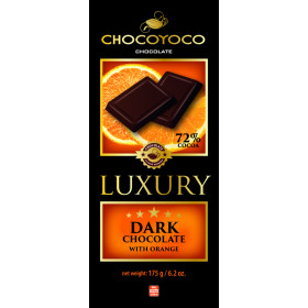 Juodasis šokoladas 72% su apelsinais LUXURY 175g