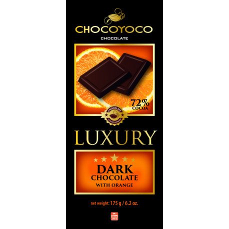 Dark chocolate 72% with orange LUXURY 175g